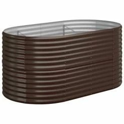 VidaXL Jardinière de jardin Acier enduit de poudre 152x80x68 cm Marron
