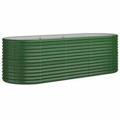 VidaXL Jardinière de jardin Acier enduit de poudre 224x80x68 cm Vert