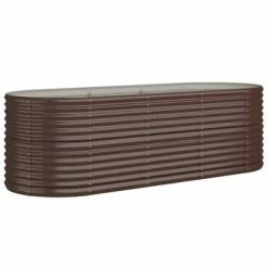 VidaXL Jardinière de jardin Acier enduit de poudre 224x80x68 cm Marron