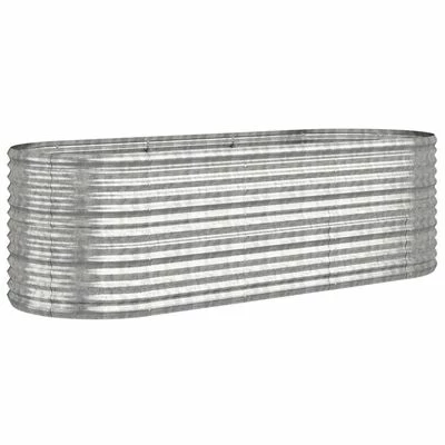 VidaXL Jardinière Acier enduit de poudre 224x80x68 cm Argenté 1 VidaXL Jardinière Acier enduit de poudre 224x80x68 cm Argenté