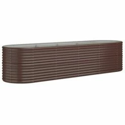 VidaXL Jardinière de jardin Acier enduit de poudre 296x80x68 cm Marron