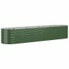 VidaXL Jardinière de jardin Acier enduit de poudre 368x80x68 cm Vert