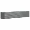 VidaXL Jardinière de jardin Acier enduit de poudre 368x80x68 cm Gris