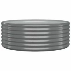 VidaXL Jardinière de jardin Acier enduit de poudre 100x100x36 cm Gris