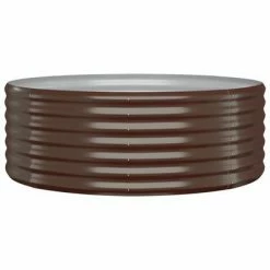 VidaXL Jardinière de jardin Acier enduit de poudre 100x100x36cm Marron