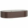VidaXL Jardinière de jardin Acier enduit de poudre 175x100x36cm Marron