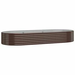 VidaXL Jardinière de jardin Acier enduit de poudre 249x100x36cm Marron