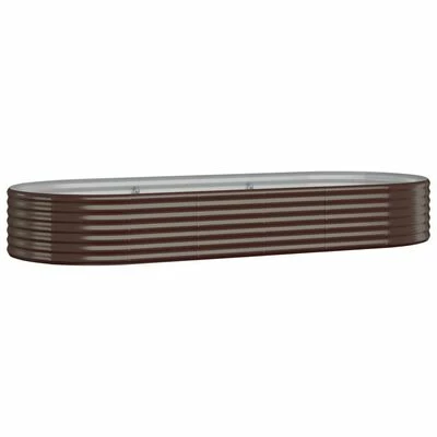 VidaXL Jardinière de jardin Acier enduit de poudre 249x100x36cm Marron 1 VidaXL Jardinière de jardin Acier enduit de poudre 249x100x36cm Marron
