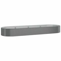 VidaXL Jardinière de jardin Acier enduit de poudre 322x100x36 cm Gris