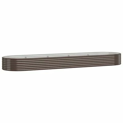 VidaXL Jardinière de jardin Acier enduit de poudre 396x100x36cm Marron 1 VidaXL Jardinière de jardin Acier enduit de poudre 396x100x36cm Marron