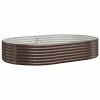 VidaXL Jardinière de jardin Acier enduit de poudre 214x140x36cm Marron