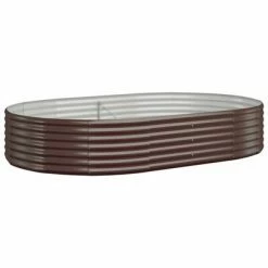VidaXL Jardinière de jardin Acier enduit de poudre 214x140x36cm Marron