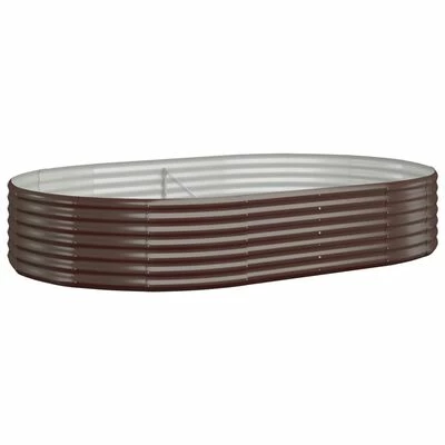 VidaXL Jardinière de jardin Acier enduit de poudre 214x140x36cm Marron 1 VidaXL Jardinière de jardin Acier enduit de poudre 214x140x36cm Marron