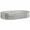 VidaXL Jardinière Acier enduit de poudre 214x140x36 cm Argenté