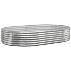 VidaXL Jardinière Acier enduit de poudre 214x140x36 cm Argenté