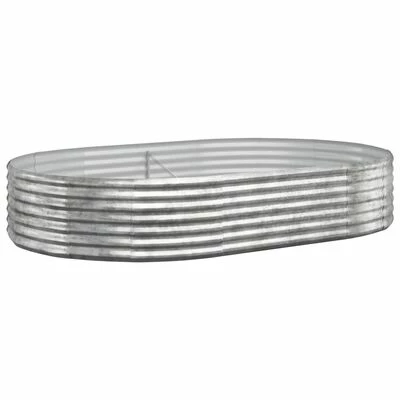 VidaXL Jardinière Acier enduit de poudre 214x140x36 cm Argenté 1 VidaXL Jardinière Acier enduit de poudre 214x140x36 cm Argenté