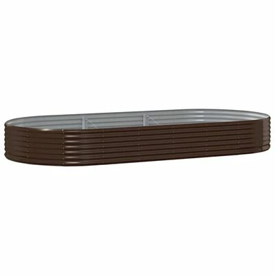 VidaXL Jardinière de jardin Acier enduit de poudre 296x140x36cm Marron 1 VidaXL Jardinière de jardin Acier enduit de poudre 296x140x36cm Marron