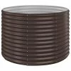 VidaXL Jardinière de jardin Acier enduit de poudre 100x100x68cm Marron