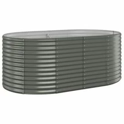 VidaXL Jardinière de jardin Acier enduit de poudre 175x100x68 cm Gris