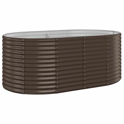 VidaXL Jardinière de jardin Acier enduit poudre 175x100x68 cm Marron 1 VidaXL Jardinière de jardin Acier enduit poudre 175x100x68 cm Marron