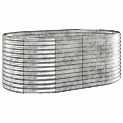 VidaXL Jardinière de jardin Acier enduit poudre 175x100x68 cm Argenté