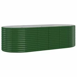 VidaXL Jardinière de jardin Acier enduit de poudre 249x100x68 cm Vert