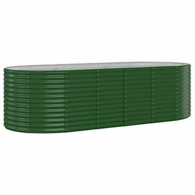 VidaXL Jardinière de jardin Acier enduit de poudre 249x100x68 cm Vert 1 VidaXL Jardinière de jardin Acier enduit de poudre 249x100x68 cm Vert
