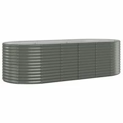 VidaXL Jardinière de jardin Acier enduit de poudre 249x100x68 cm Gris