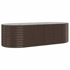 VidaXL Jardinière de jardin Acier enduit poudre 249x100x68 cm Marron