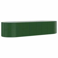 VidaXL Jardinière de jardin Acier enduit de poudre 322x100x68 cm Vert