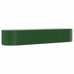 VidaXL Jardinière de jardin Acier enduit de poudre 396x100x68 cm Vert