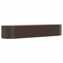 VidaXL Jardinière de jardin Acier enduit poudre 396x100x68 cm Marron