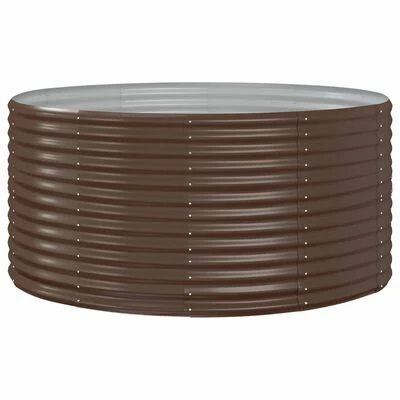 VidaXL Jardinière Marron 140x140x68 cm Acier enduit de poudre 1 VidaXL Jardinière Marron 140x140x68 cm Acier enduit de poudre