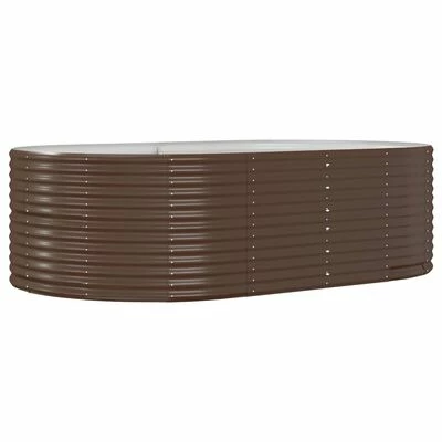 VidaXL Jardinière Marron 212x140x68 cm Acier enduit de poudre 1 VidaXL Jardinière Marron 212x140x68 cm Acier enduit de poudre