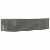 VidaXL Jardinière Gris 291x140x68 cm Acier enduit de poudre