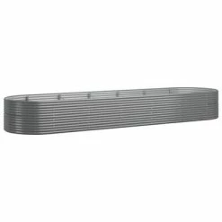 VidaXL Jardinière de jardin Acier enduit de poudre 510x140x68 cm Gris
