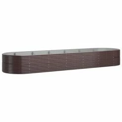 VidaXL Jardinière de jardin Acier enduit de poudre 510x140x68cm Marron
