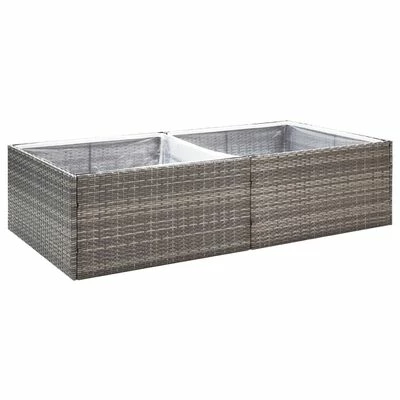 VidaXL Jardinière Gris 157x80x40 cm Résine tressée 1 VidaXL Jardinière Gris 157x80x40 cm Résine tressée