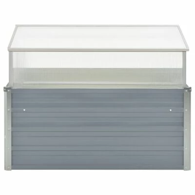 VidaXL Serre 100 x 100 x 85 cm Grise Acier galvanisé 2 VidaXL Serre 100 x 100 x 85 cm Grise Acier galvanisé – Image 2