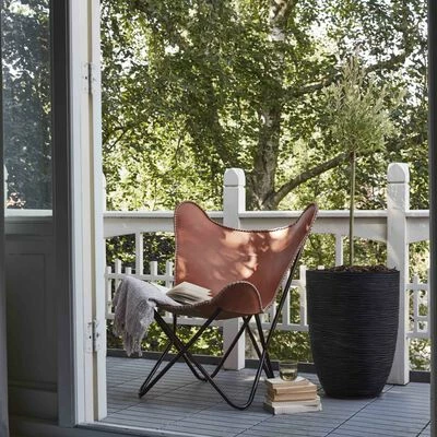 Capi Pot à fleurs Nature Rib Élégant bas 46 x 58 cm Noir KBLR783 2 Capi Pot à fleurs Nature Rib Élégant bas 46 x 58 cm Noir KBLR783 – Image 2