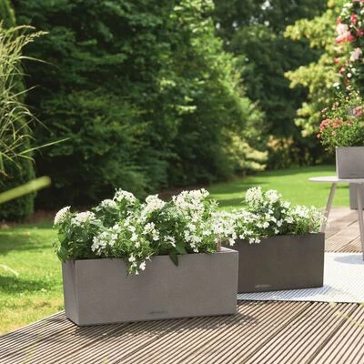 LECHUZA Jardinière BALCONERA Stone 50 ALL-IN-ONE Noir 2 LECHUZA Jardinière BALCONERA Stone 50 ALL-IN-ONE Noir – Image 2