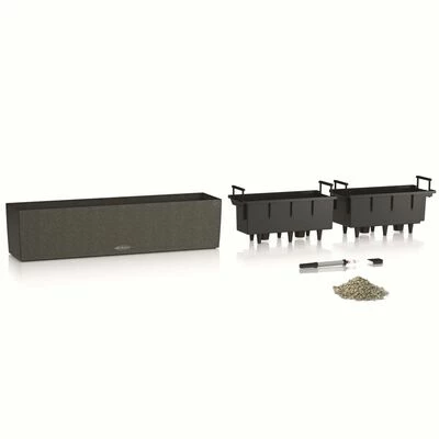 LECHUZA Jardinière BALCONERA Stone 80 ALL-IN-ONE Noir 2 LECHUZA Jardinière BALCONERA Stone 80 ALL-IN-ONE Noir – Image 2