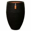 Capi Pot à fleurs Nature Rib élégant Deluxe 45x72 cm Noir