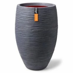 Capi Pot à fleurs Nature Rib élégant 40x30 cm Gris foncé