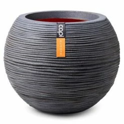 Capi Pot à fleurs Nature Rib rond 40x32 cm Gris foncé