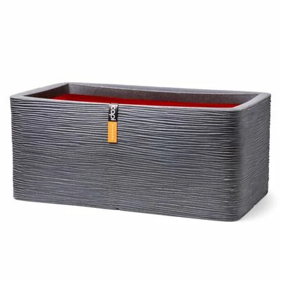 Capi Jardinière Nature Rib rectangulaire 73x39x32 cm Gris foncé 1 Capi Jardinière Nature Rib rectangulaire 73x39x32 cm Gris foncé