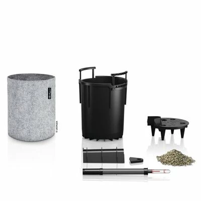 LECHUZA Jardinière TRENDCOVER 23 Felt ALL-IN-ONE Gris clair 2 LECHUZA Jardinière TRENDCOVER 23 Felt ALL-IN-ONE Gris clair – Image 2