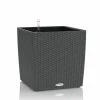 LECHUZA Jardinière CUBE Cottage 50 ALL-IN-ONE Granite