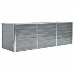 VidaXL Lit surélevé de jardin Acier galvanisé 240x80x77 cm Gris