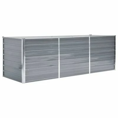 VidaXL Lit surélevé de jardin Acier galvanisé 240x80x77 cm Gris 1 VidaXL Lit surélevé de jardin Acier galvanisé 240x80x77 cm Gris